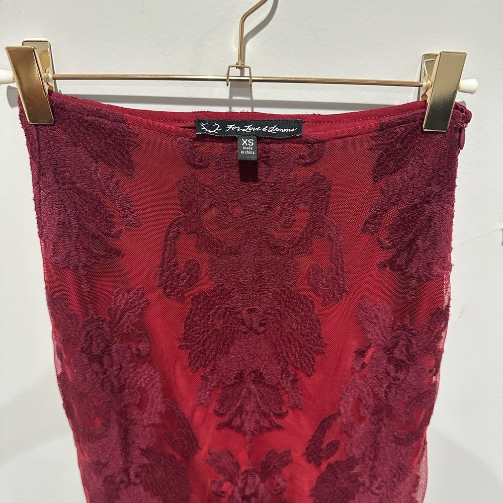 For Love And Lemons Red Maxi Skirt
